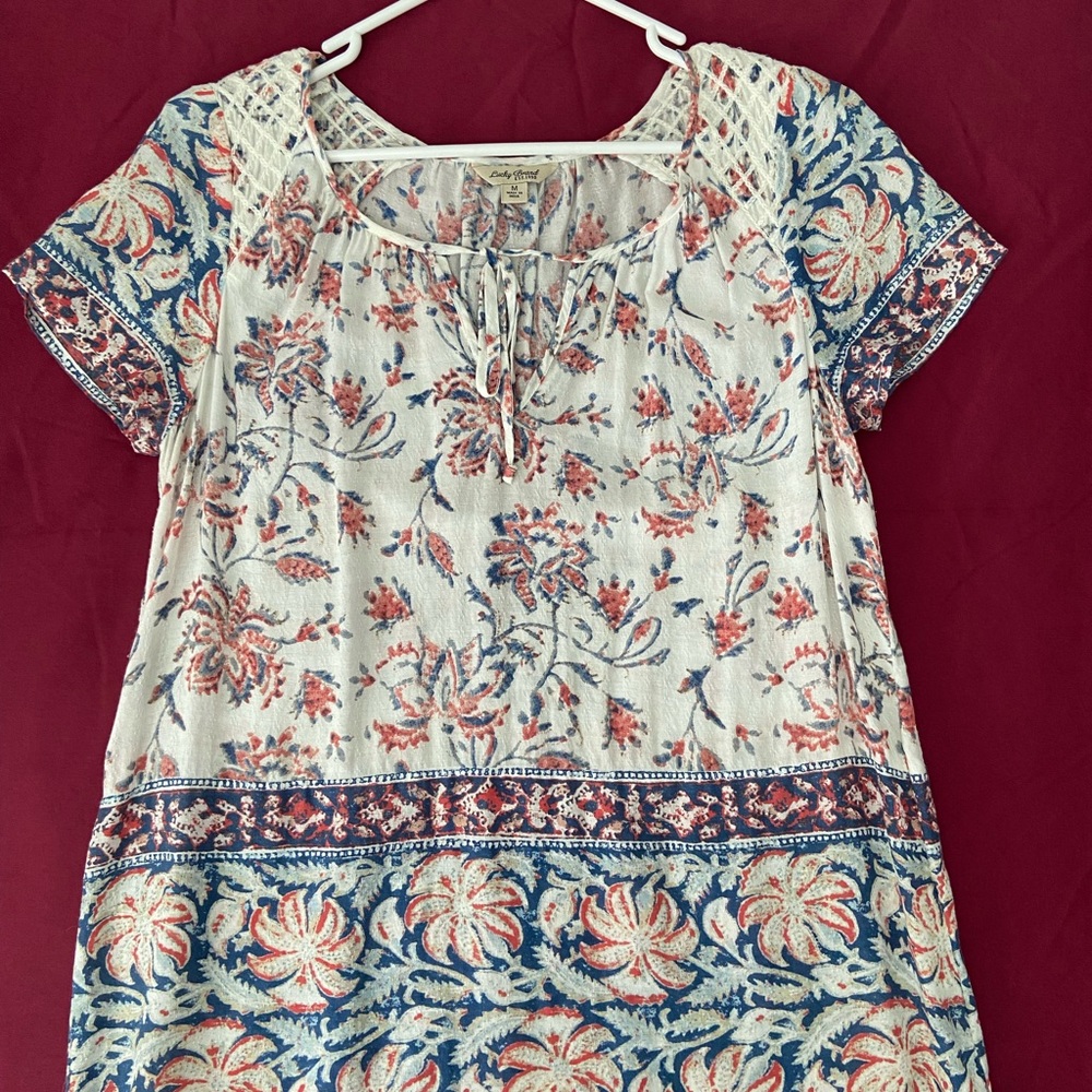 Lucky Brand boho peasant blouse/M